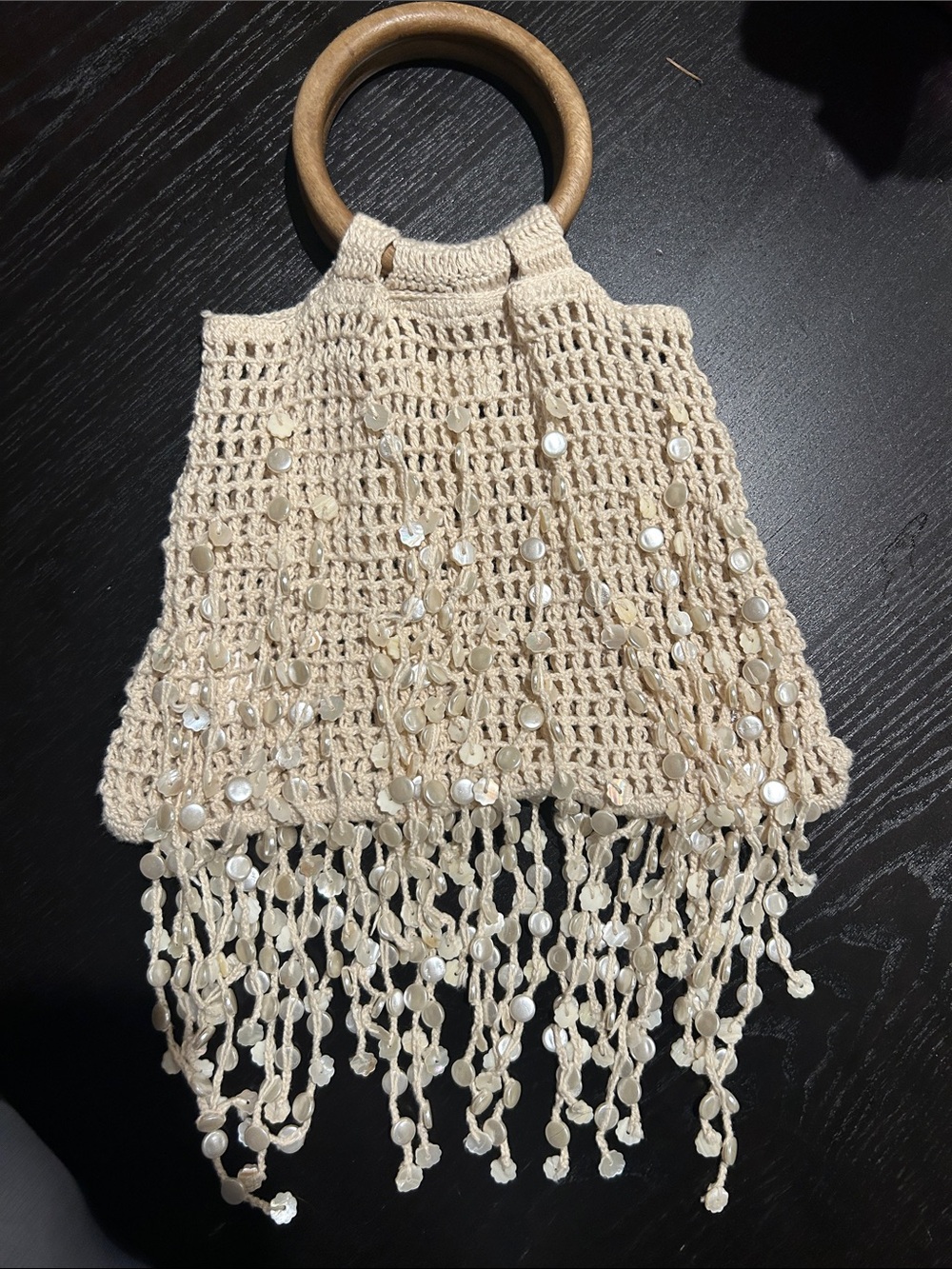 Zara Beaded Bucket Bag